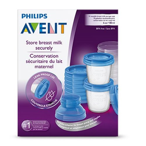 Philips AVENT SCF618/10 - Anyatej Tároló Pohár 10db + adapter